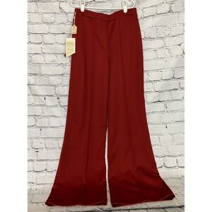 Trissi NWT Vintage Red Wide Leg Flare Bell 70's retro Disco pants Women's 10